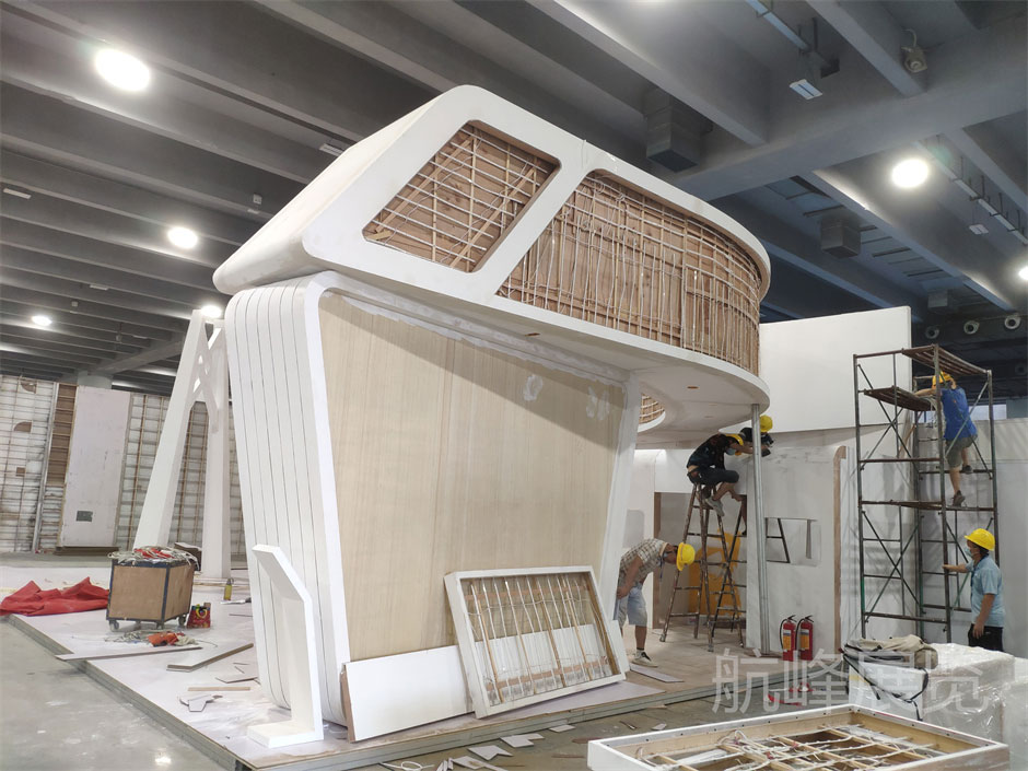 中交第二公路工程局展覽展臺(tái)搭建現(xiàn)場(chǎng)